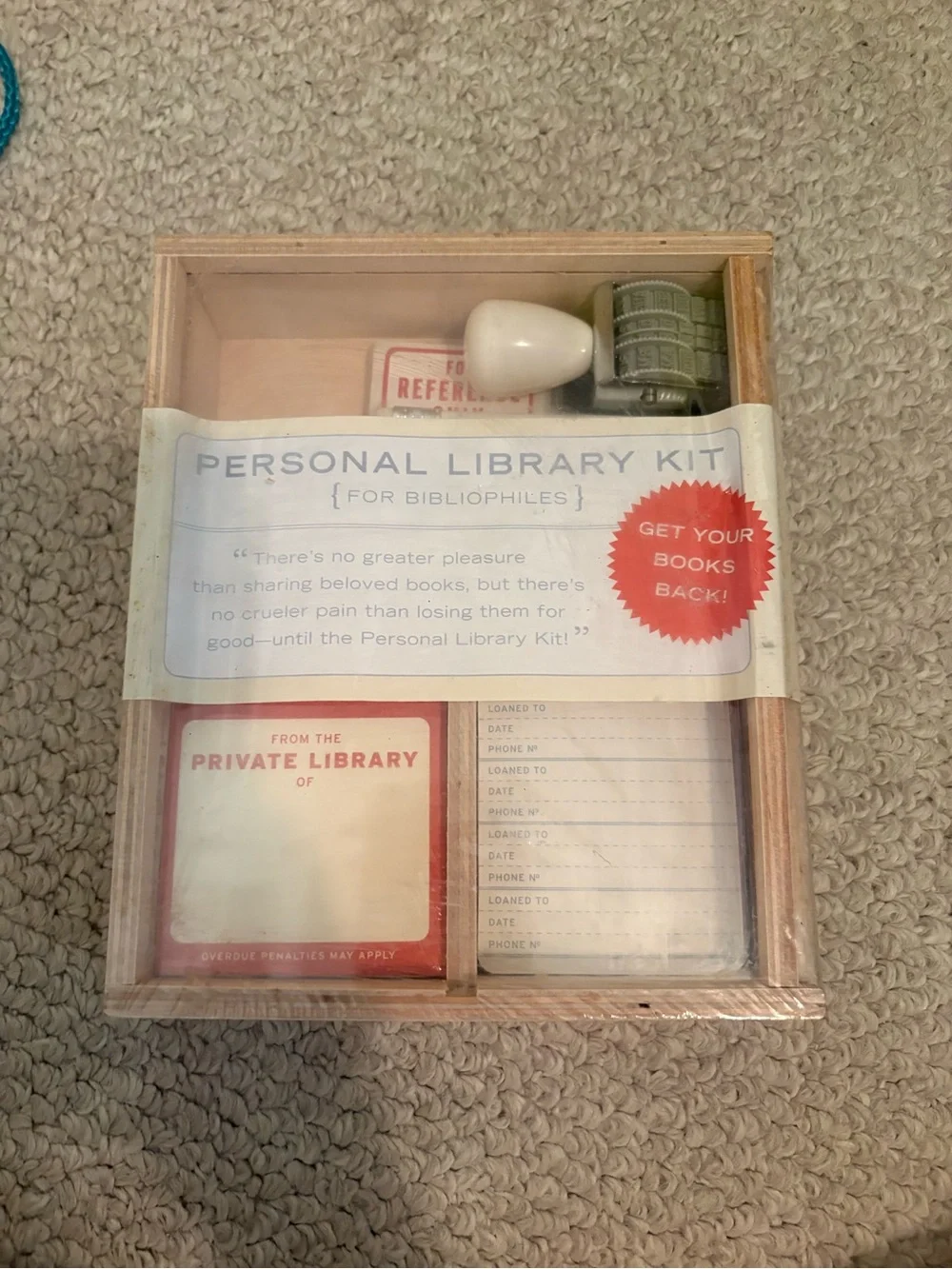 Knock Knock Personal Library Kit - White and Natural Home Office Set NWT